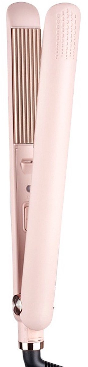 Krultang voor dames - Krultang met keramische coating - Krultang met golven - Stijltang - Geschikt voor kort en lang haar, volumegevende haarstylingtool - Volumizing tool - Roze