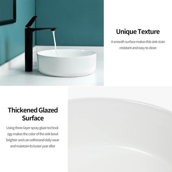 EMKE Lavabo De Baño De Pared 405 X 280 X 140 Mm, Lavabo Rectangular De Ceramica Agujero Para El Grifo A Izquierda Blanco Brillante 94035972