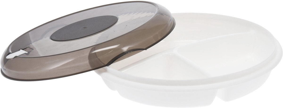 Plasticforte Magnetron schaal met vakjes - deksel en ventiel - kunststof - 24 x 6,5 cm - o