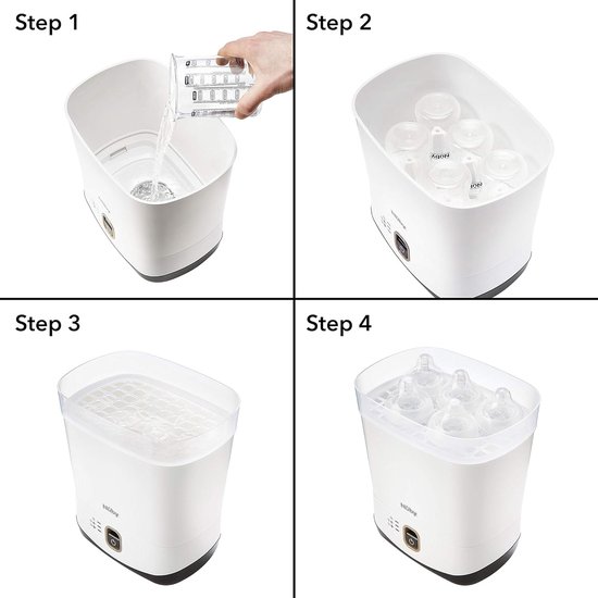 Nûby Flessen Sterilisator Elektrisch - Flessendroger Voor 5 Flessen - Baby Stoomsterilisator & Droogfunctie - Ook Voor Borstpompen, Spenen en Andere Voedingsaccessoires van Merkloos — afbeelding 3