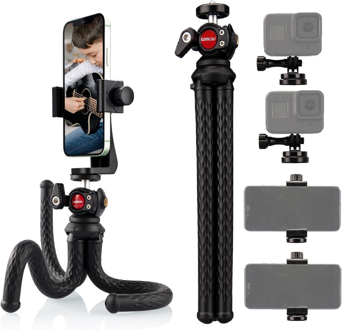 Flexibele Telefoon Statief met 90° Kantelbare Balhoofd voor Vloggen en Foto's
