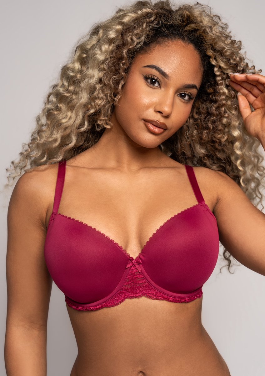 After Eden Bizou - Voorgevormde Beugel BH met kant - Dames - Bordeaux