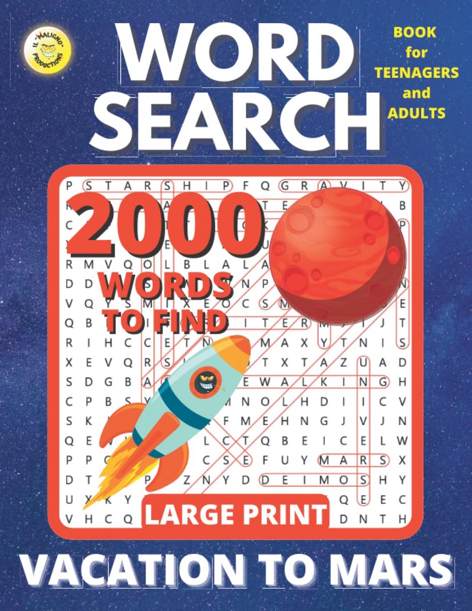 Woordzoekpuzzelboek voor Volwassenen en Tieners - 100 Puzzels met Grote Letters - 2000 Woorden