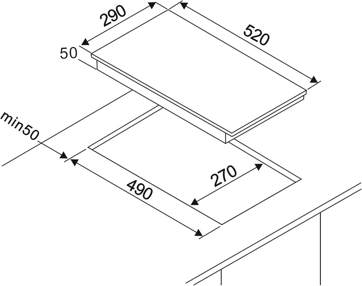 Inbouw Domino Kookplaat Zonder Rand - Elektrisch - 30 cm - 2 Zones - Touch Control