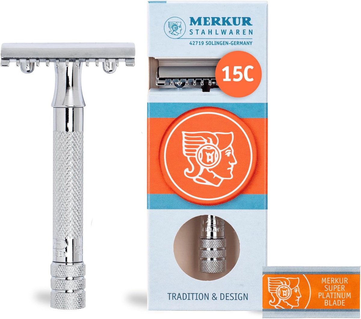 Klassiek Scheermes met Open Kam Tandkam Chroom Kwaliteit Duits Design