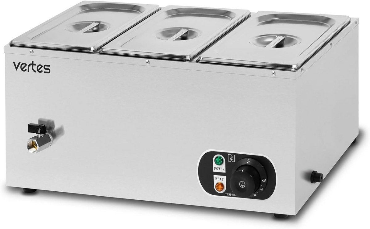 Professionele Elektrische Buffetwarmer RVS - Warmhoudapparaat met 3 x GN Bakken