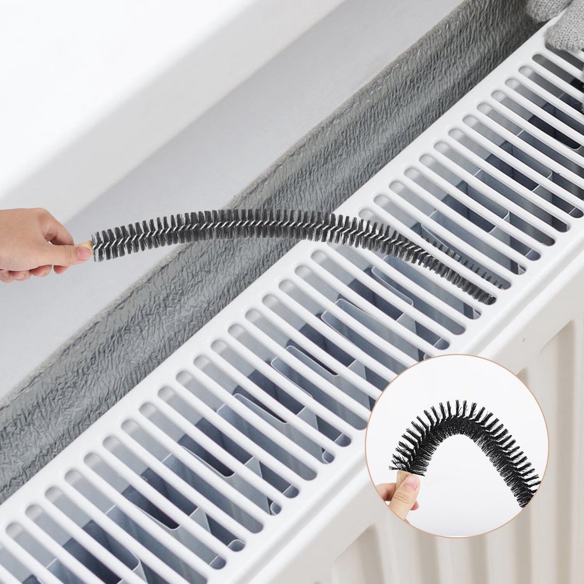 Flexibele Lange Stofborstel voor Radiator, Ventilator en Drogerreiniging