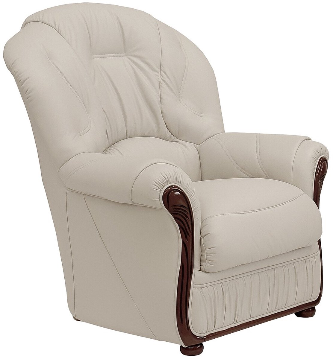 Vente-unique Fauteuil van 100% ivoorwit buffelleder DAPHNE