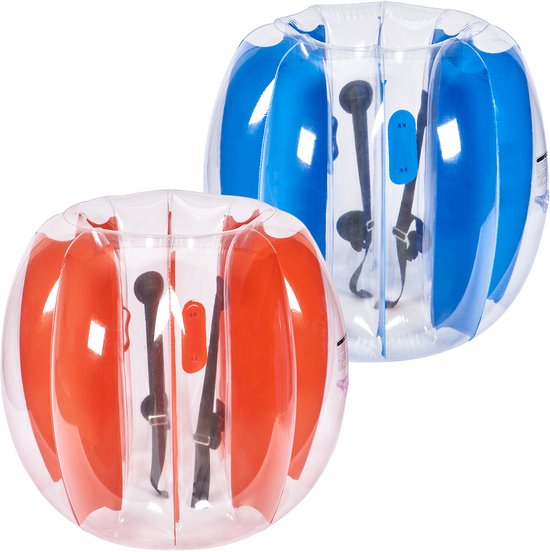Opblaasbare bumperballen, set van 2, 3 ft/0,9 m body zorb-ballen voor kinderen en tieners, stevige PVC-bubbelballen voor groepsactiviteiten buitenshuis, leuk bumper speelgoed voor gebruik in de achtertuin, het park en de speeltuin