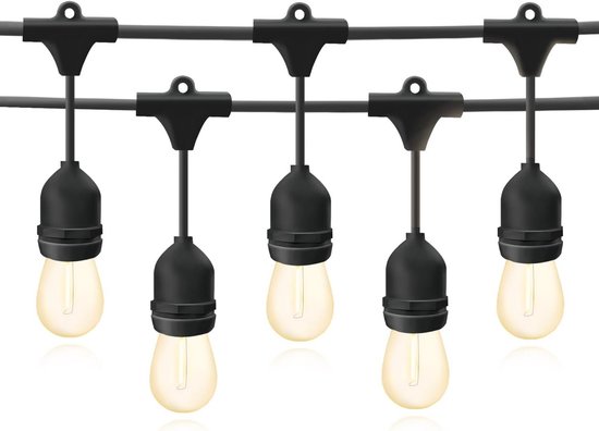 m MU 10 m lichtketting voor buiten, E27-ketting, 10 lampfittingen, 10 meter, 10 lampen S14 LED 2 W (= 15 W), zwarte kabel, verlengbaar tot 500 m, IP54, outdoor, tuin, bruiloft, 10 m MU 10 m lichtketting voor buiten, E27-ketting, 10 lampfittingen, 10 meter, 10 lampen S14 LED 2 W (= 15 W), zwarte kabel, verlengbaar tot 500 m, IP54, outdoor, tuin, bruiloft, 10
