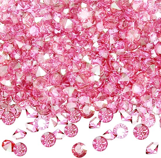 Ronte - Acryl Diamanten Tafel Scatter Stenen Roze 5000 stuks - Tafeldecoratie Bruiloft Bruidsdouche Vaas‌