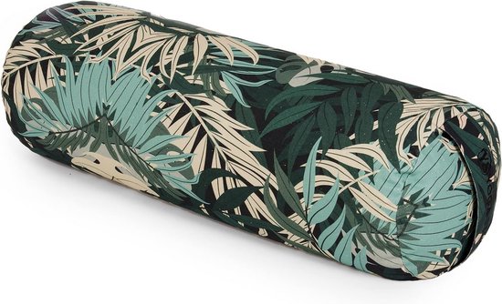 Organische Boekweit Bolster voor Yoga - Verwijderbare Katoenen Hoes, 61x23cm, Green Jungle Design — afbeelding 4