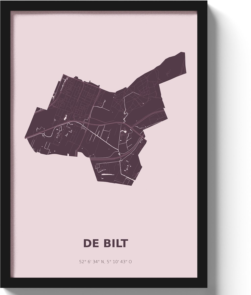Poster De Bilt A3 - 30 x 42 cm - Paars (Exclusief Lijst)