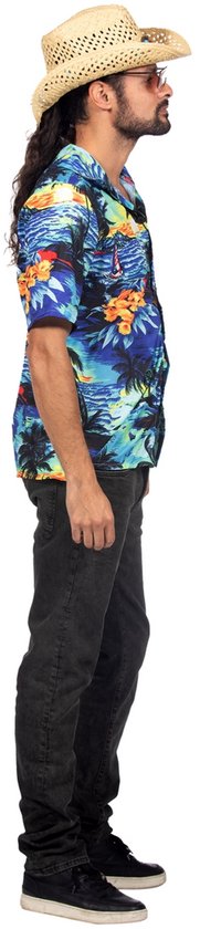 Wilbers & Wilbers - Costume Hawaï & Caraïbes & Tropical - Chemise Tropical Hawaii By Night Breeze - Homme - Blauw - XXL - Déguisements - Déguisements