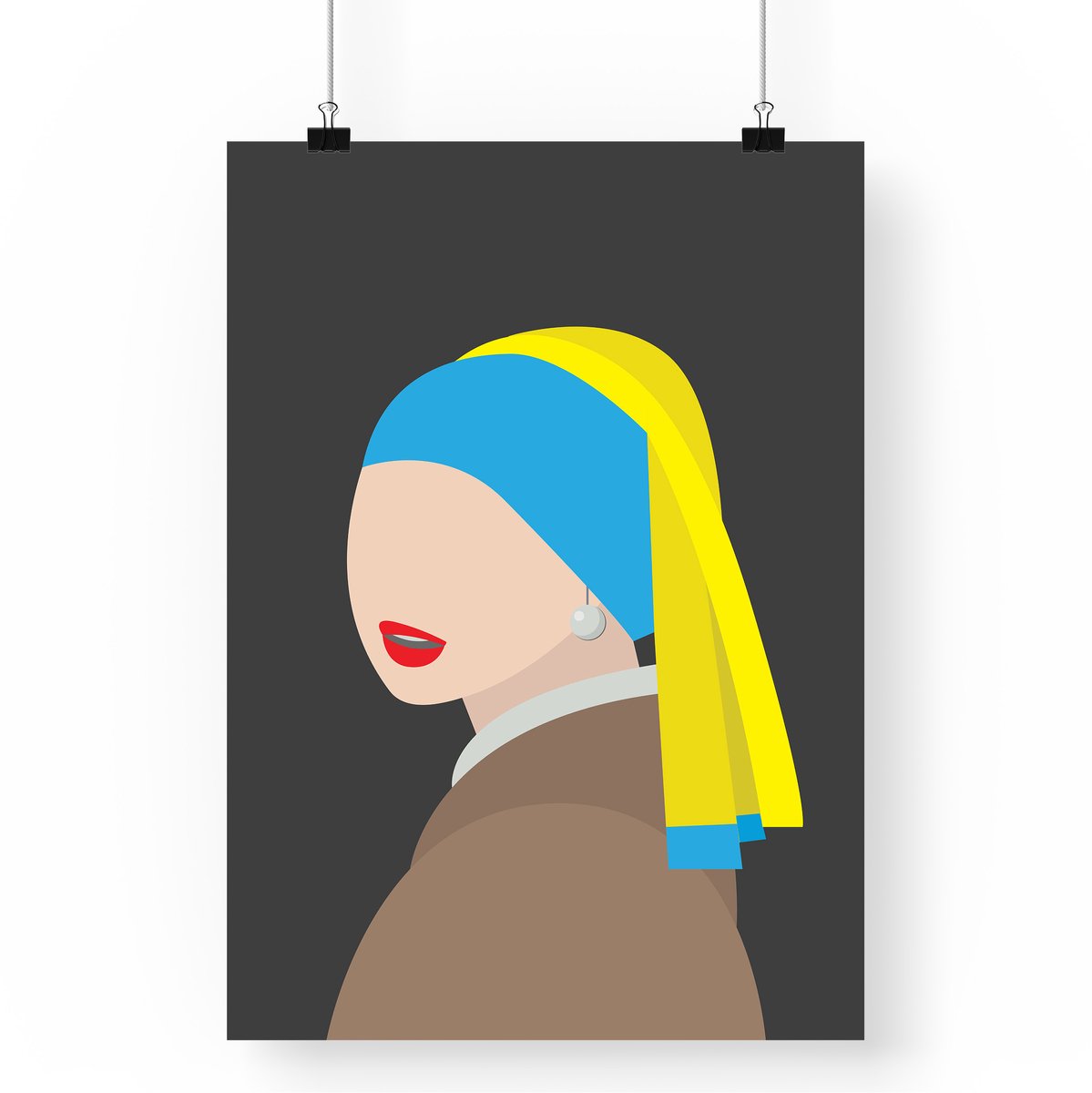 Artprint Meisje met de Parel - A4 formaat - Poster abstracte Johannes Vermeer illustratie