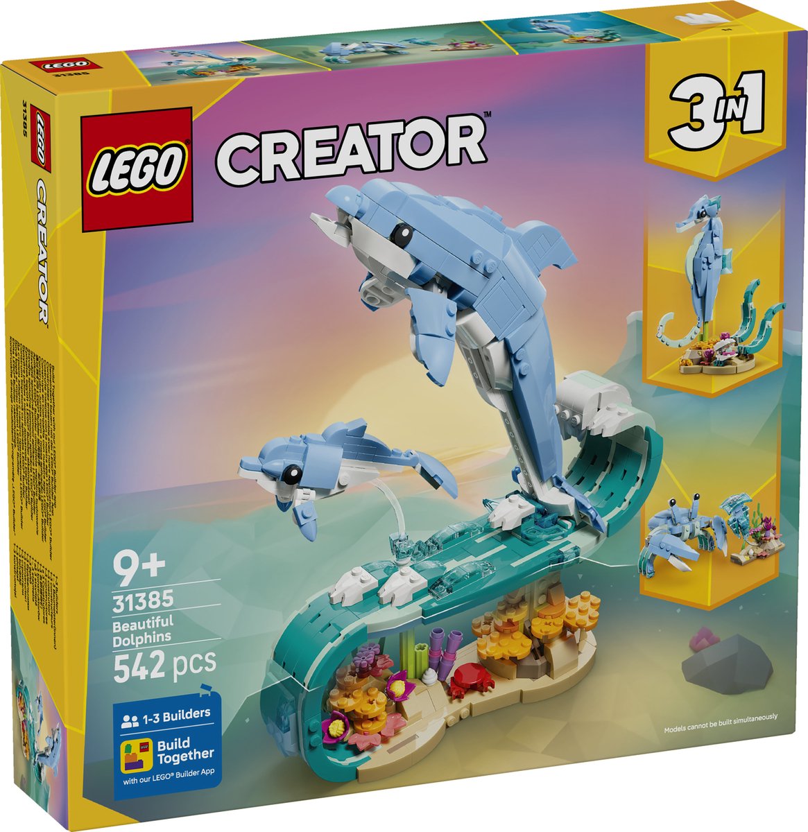 LEGO® Creator 3in1 Zeedieren: Prachtige Dolfijnen - Bouw Om tot een Zeepaardje of Krab - 31385 — afbeelding 18