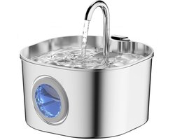 Roestvrijstalen kattenfontein: automatische waterbak voor binnen voor katten/honden, waterdispenser voor kleine dieren, metalen drinkfles met kraantje voor huisdieren, drinkbak voor katten in de auto