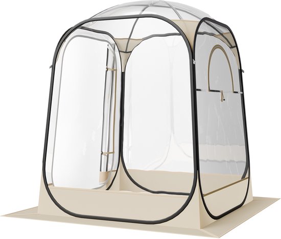 Opvouwbare Sport Tent, 127 x 127 cm Transparante Buiten Schuilplaats voor 1 Persoon, Waterdichte Pod Met Vloermat en Topdeksel, Tuin Dome Tent voor Kamperen, Evenementen, Vissen en Toeschouweractiviteiten van Merkloos — afbeelding 2
