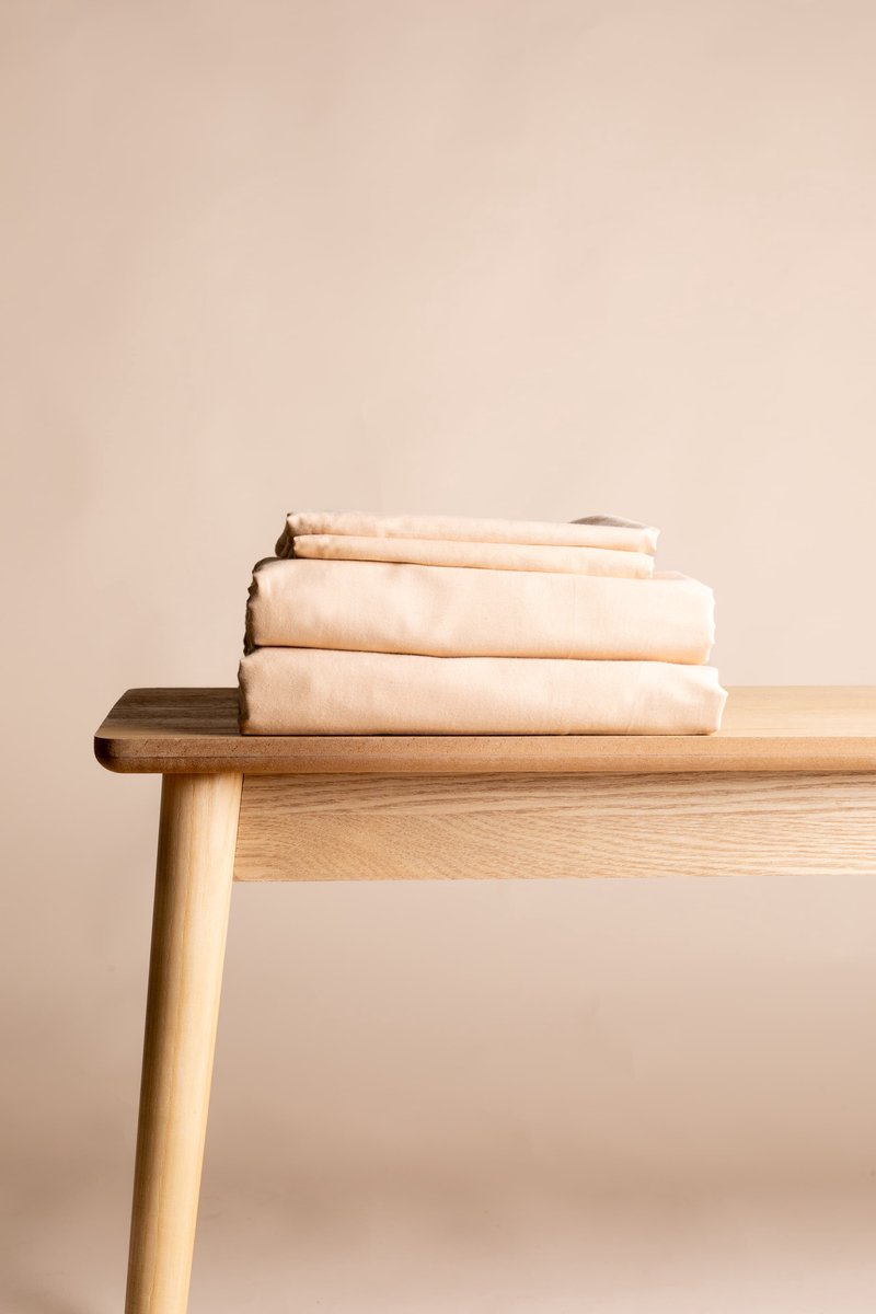 Novaline katoenen beschermhoes - Beige - 2x kussenslopen - Weighted blanket - Verzwaringsdeken - Dekbed - Volwassenen - 2 persoons - Wasbaar - Ventilerend - 240 x 220cm