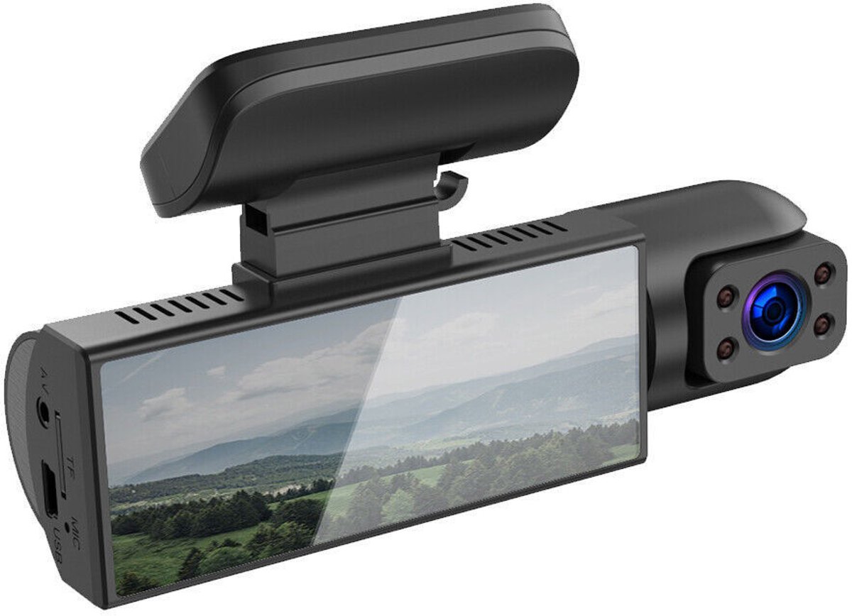 Autodashcam, dual-channel dashcam - met bewegingsdetectie, loopopname, 170° groothoeklens, geschikt voor de meeste voertuigen.