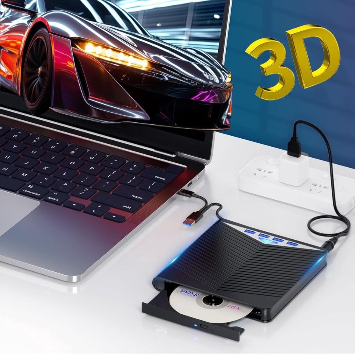 Externe lees-/schrijffunctie, draagbare UHD-dvd-recorder
