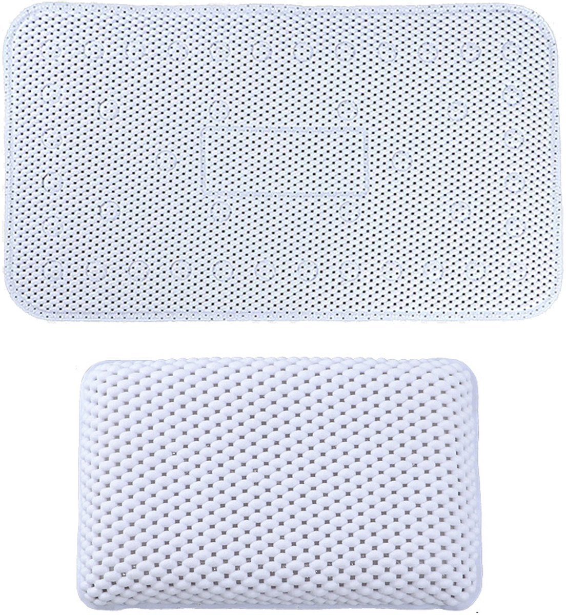 CHIWIN Badmat - Antislip Douchemat met Badkussen - 70x40 cm - PVC Badmat Set - Snel Droog - Vochtvrij - Veilig voor Badkamer en Douche