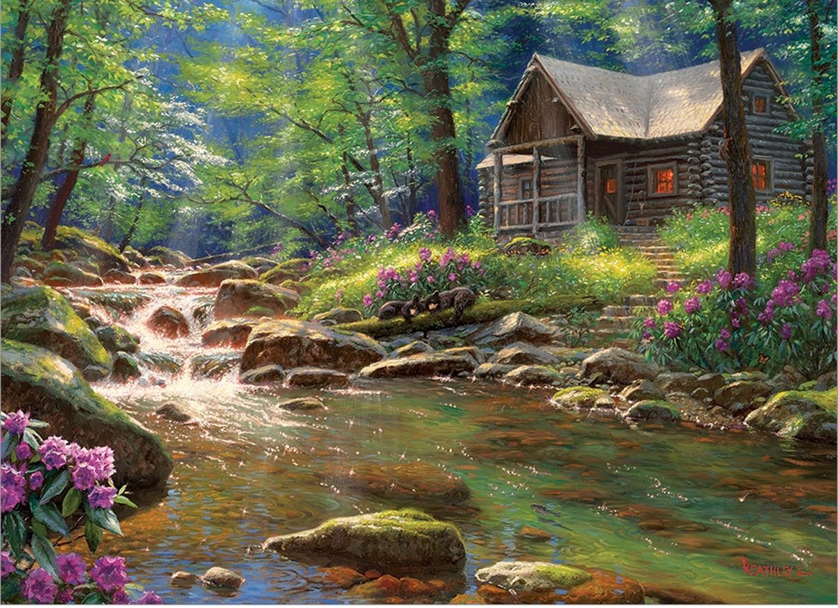 Cobble Hill legpuzzel Fishing Cabin 1000 stukjes - puzzel volwassenen.