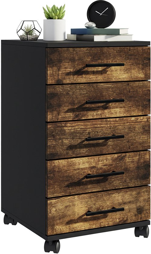 Bureau à tiroirs - 69 x 40 x 40 cm - style industriel