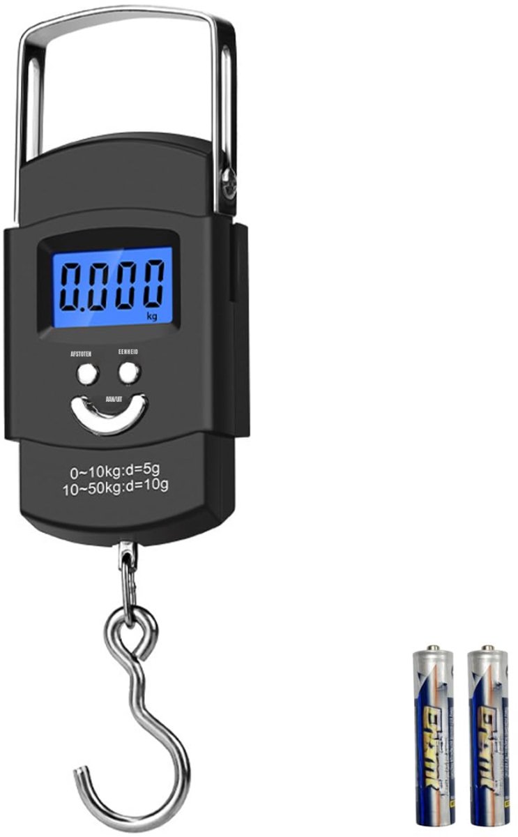 MMM® Hangweegschaal - Bagageweegschaal - Weeghaak - Zwart - 15cm x 7cm x 2cm