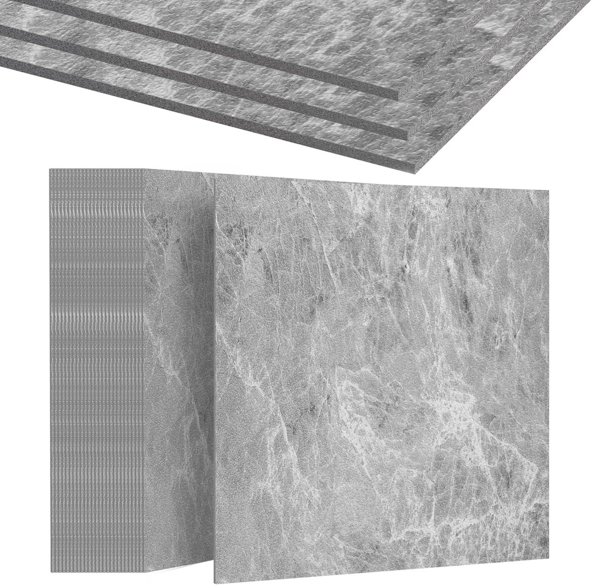 Froadp 27 stuks PVC-vloerbedekking zelfklevend 2,51 m² vinylvloer vloertegels zelfklevende tegels 30x30 cm vinyl vloerbedekking laminaat waterdicht antislip PVC-tegels decoratieve planken tegellook eiken grijs