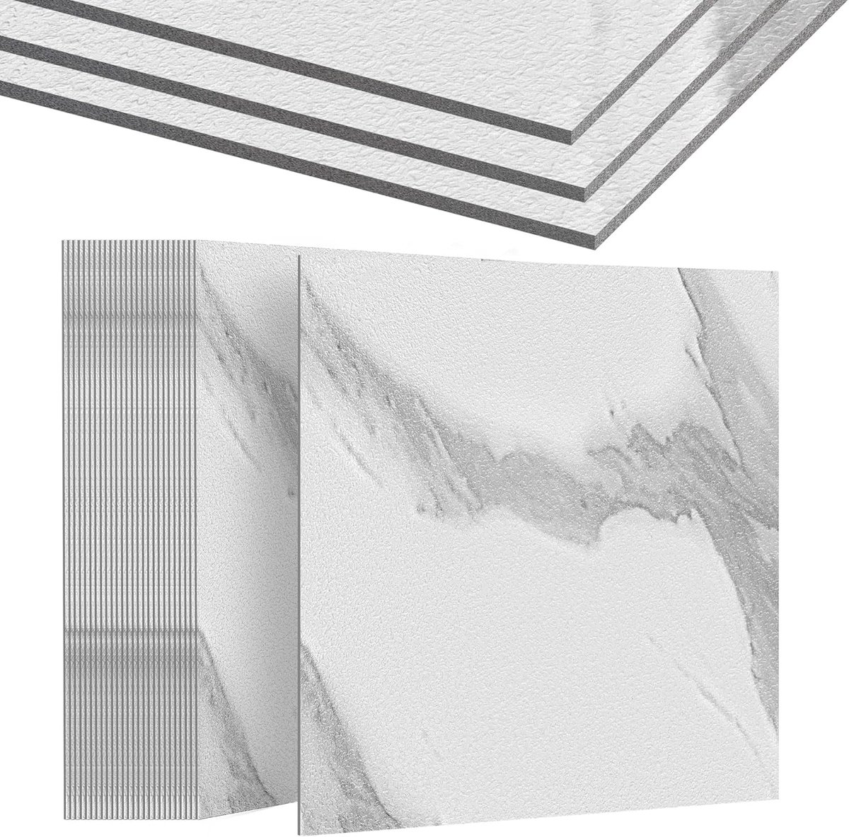 Froadp 27 stuks PVC-vloerbedekking Zelfklevend 2,51 m² Vinylvloer Vloertegels Zelfklevende tegels 30 x 30 cm Vinylvloerbedekking Laminaat Waterdicht Antislip PVC-tegels Decoratieve planken Tegeloptiek Marmer Beige