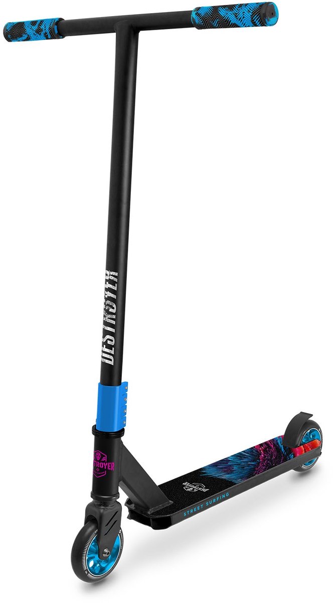 StreetSurfing Street surfing - destroyer stuntstep - spike blue - 100mm wielen
