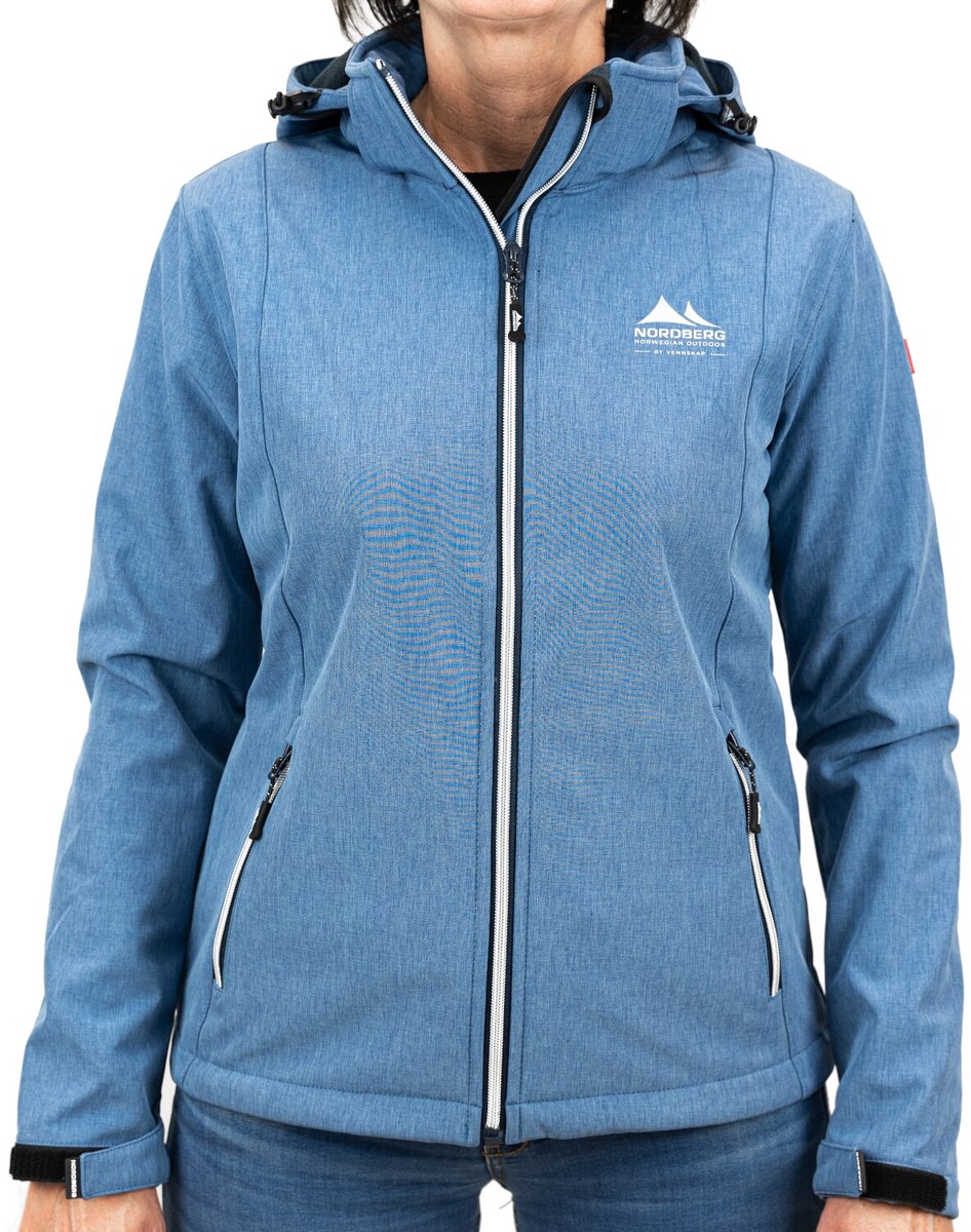 Nordberg Rinda Softshell Outdoor Zomerjas Dames Lichtblauw Melange Multicolor