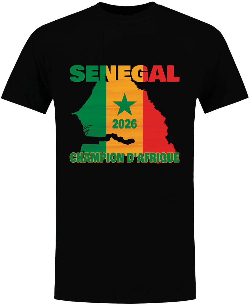 Senegal Afrika Cup 2026 Heren T-shirt Zwart - Senegal Voetbal Shirt - Lions Of Teranga