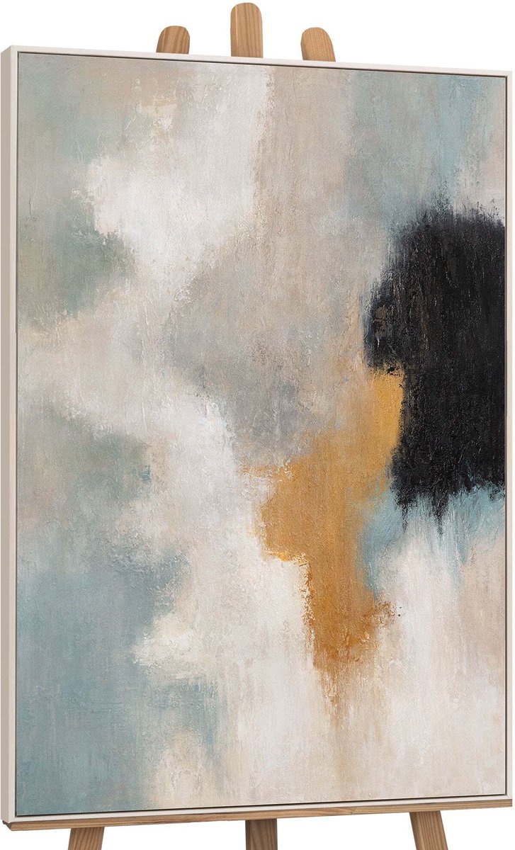 YS Canvas schilderij handgeschilderd transitions of light abstract – YS-Art Gallery – Luxe wanddecoratie voor woonkamer – Modern schilderij voor slaapkamer en hal Beige