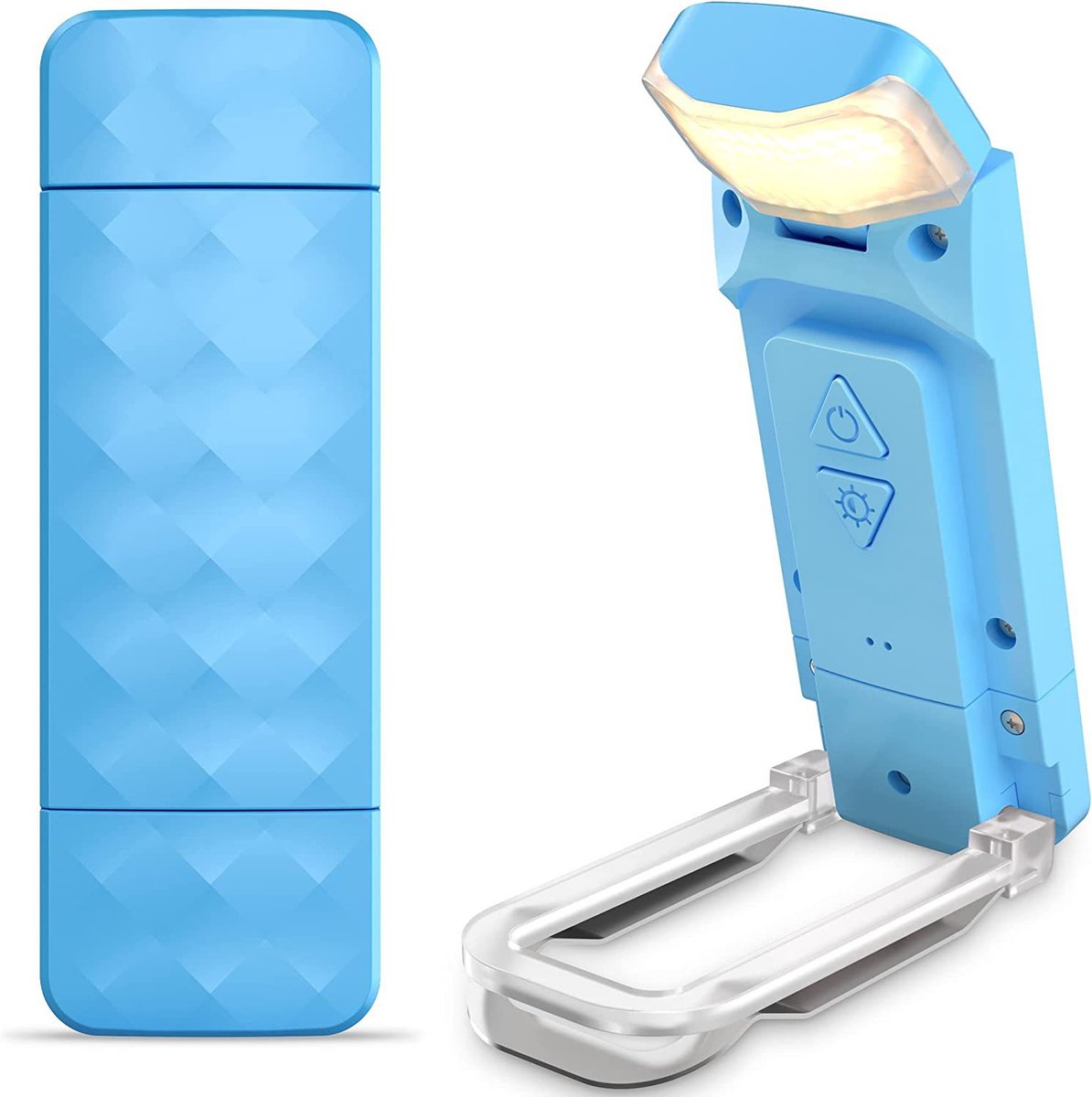 Leeslampje - boeklamp - opvouwbaar - blauwlichtfilter - USB oplaadbaar - 500 mAh - blauw