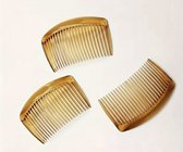 Lichtbruine haar kam set – 3 delige kunststof halve maan kammen – fijne tanden – lichtgewicht haar kammen voor dames en heren – geschikt voor dagelijks gebruik