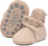 Steppies - Babyslofjes Antislip voor Jongens en Meisjes - Lichtbruin - 6-12 Maanden (11.5cm) - Schoenmaat 18-19 - Stappertjes