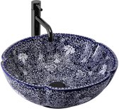 Rea Sevilla - Wastafel Op Het Aanrecht - Blauw - rond - 42,5X42,5X15Cm