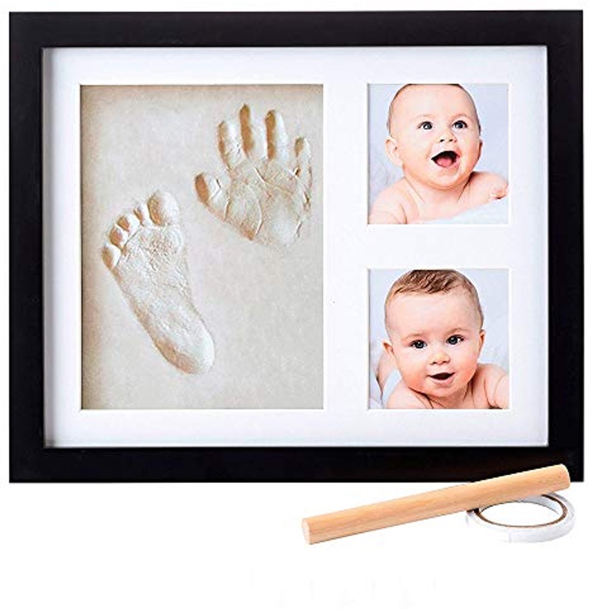 Set voor babyvoeten en handafdrukken met fotolijst voor pasgeborenen