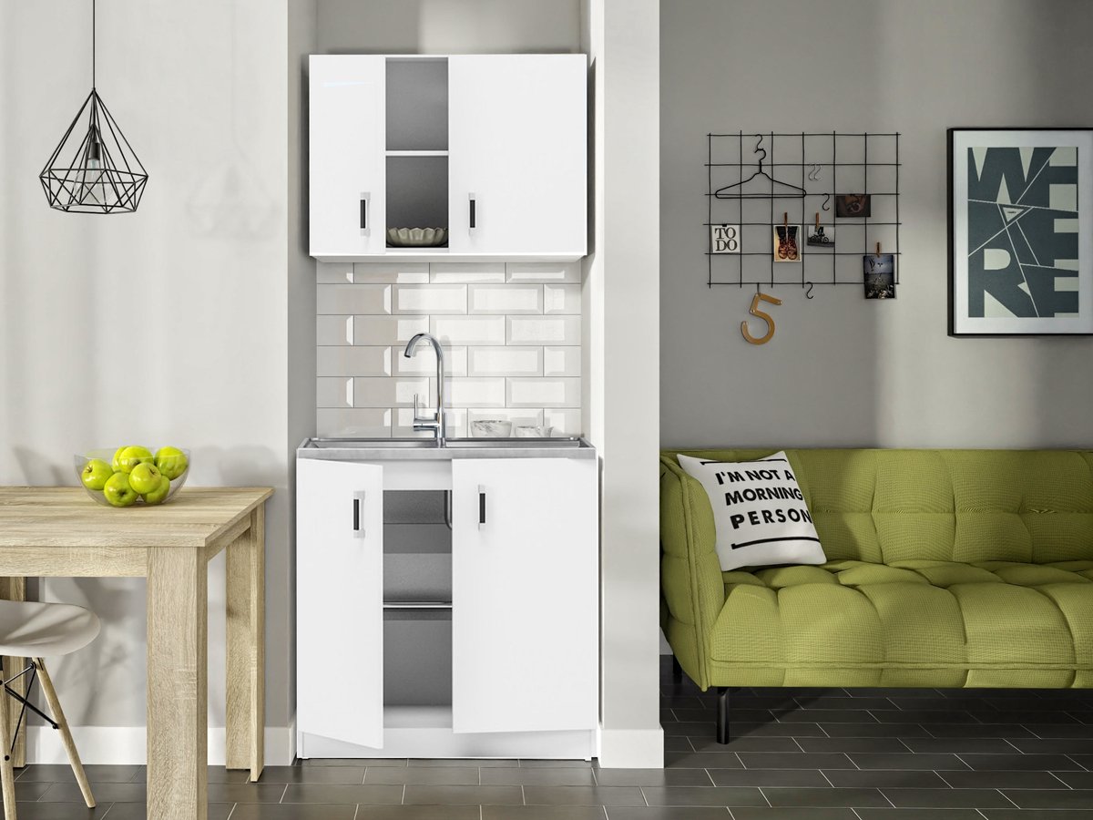 KitchenettesDirect -Kleine Keuken Wit - 80cm