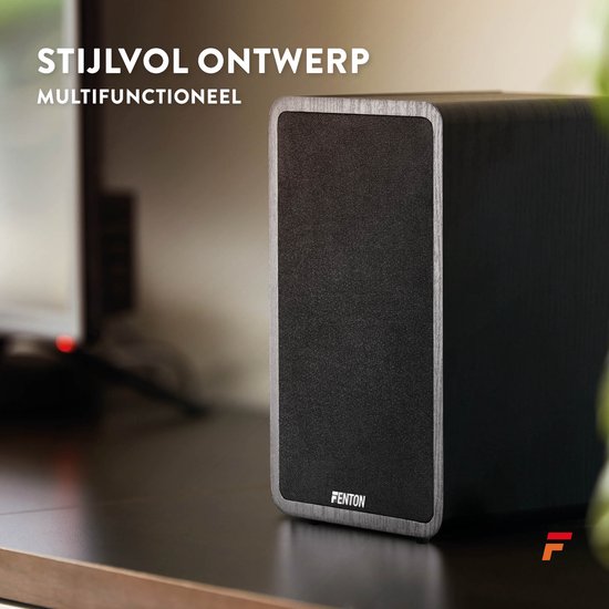 Boekenplank speakers - Fenton SHFB65 - Zwarte hifi speakers 6,5'' - 200W - 2-weg