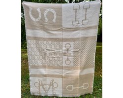 Wollen Plaid / Deken Cavalière Beige/Brown - 100% nieuwe wol, extra dik - extra zacht - warm - isolerend - 2 kleurig - Must Have voor Ski liefhebbers! - 130x170cm - Perfect cadeau idee