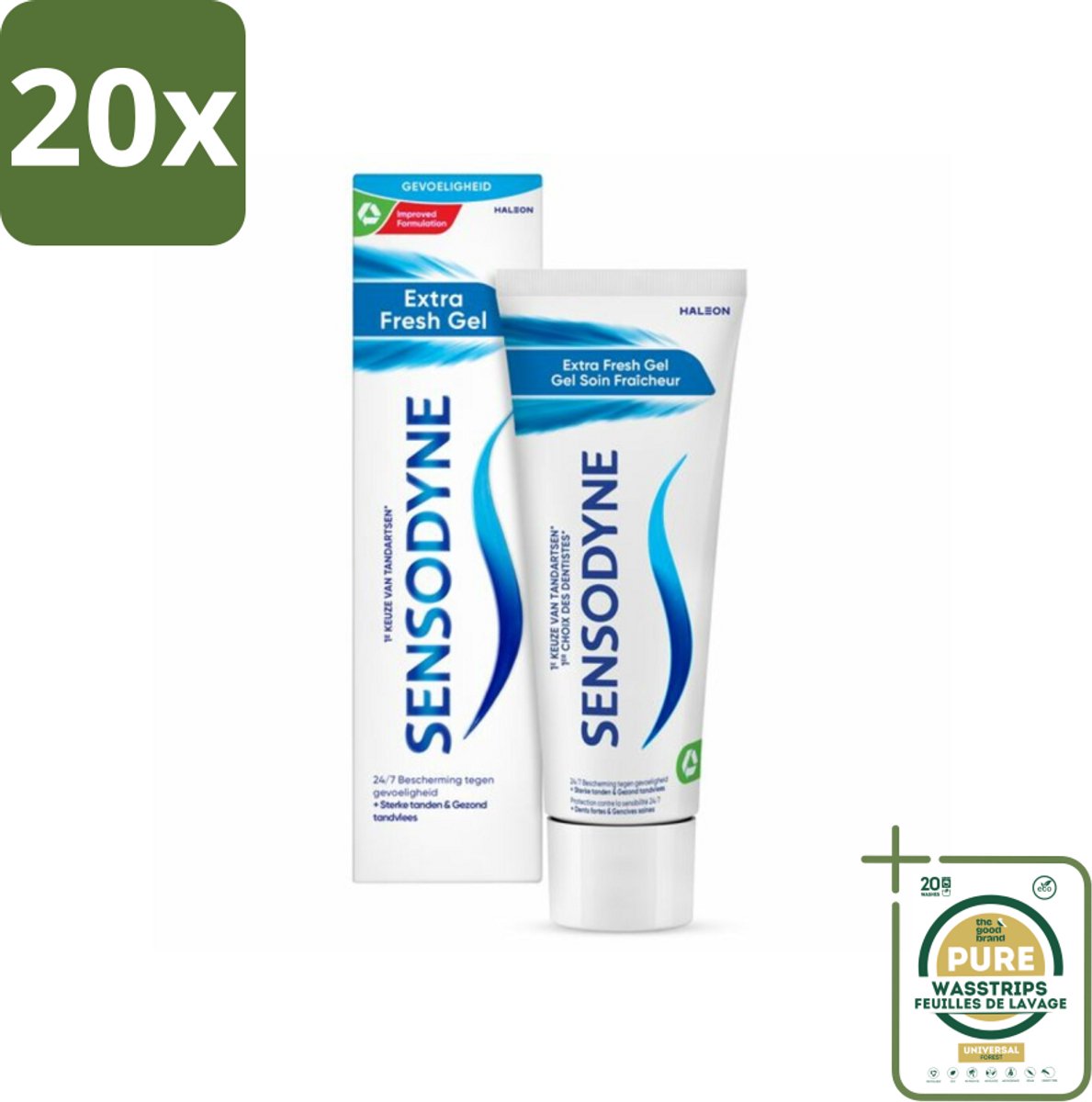 20 x Sensodyne - Tandpasta - Extra Fresh Gel - Verfrissend - 75 ml - Grootverpakking - Gevoelige Tanden - Frisse Mond - Tandpasta - Fluoride - Tandglazuur
