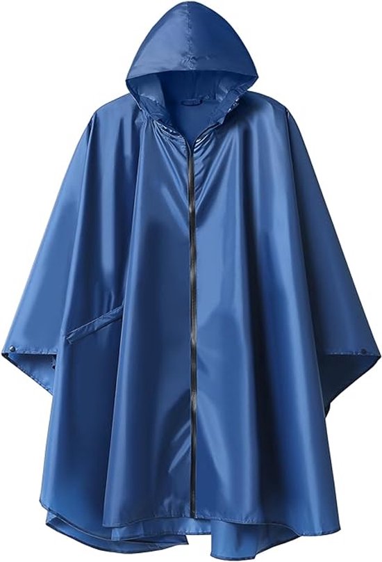 Poncho de Pluie Unisexe - Poncho Vélo - Femmes & Hommes - Imperméable - Poncho de Pluie Vélo Femmes & Hommes - Imperméable Hommes - Poncho Vélo Vélo - Unisexe - Capuchon et Fermeture - Imperméable - Bleu Marine