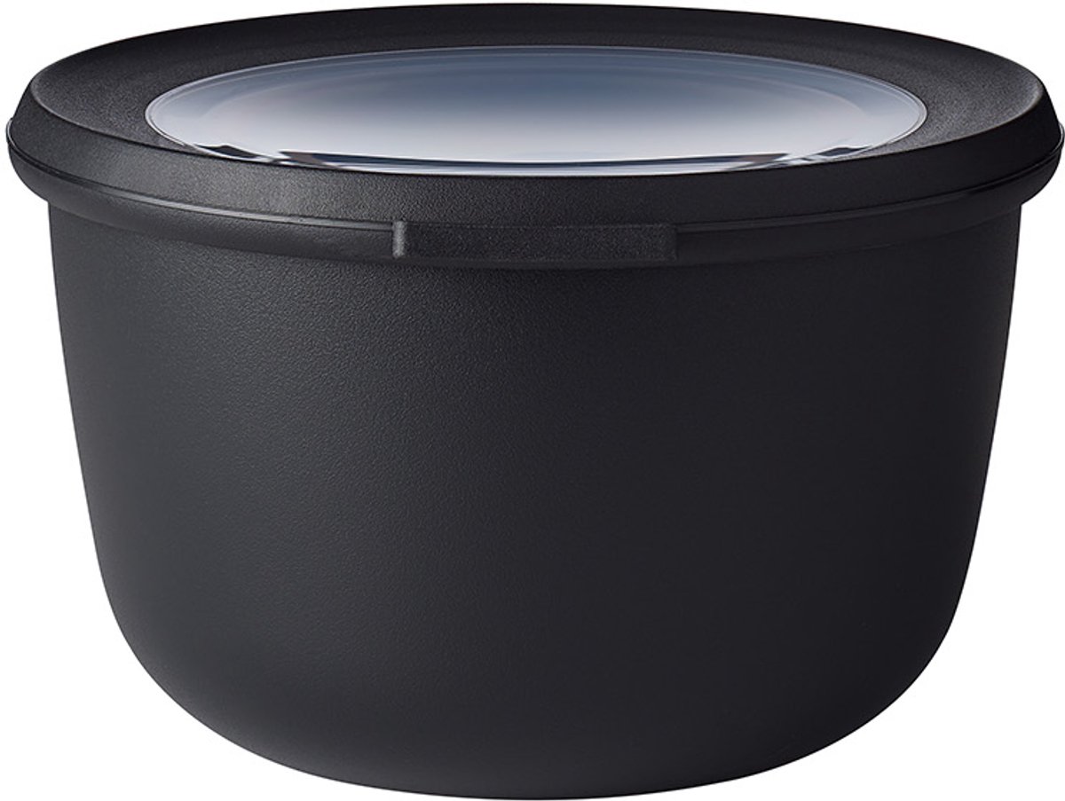 Mepal – Multikom Cirqula rond 1000 ml – Mag in de vriezer, magnetron en vaatwasser – Nordic black – Geschikt als meal prep bakje, vershoudbakje, bewaardoos