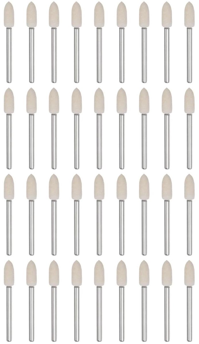Provento - 40 delige set wolvilt montage mandrel punten met 5 mm kop en 1/8 inch schacht - Conische polijstbits voor draaigereedschap