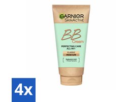 4 x Garnier - SkinActive - BB Cream Classic Medium - 5-in-1 Verzorging - 50 ml - BB Crème - Gezichtsverzorging - Make-up - Hydraterende Crème - SPF