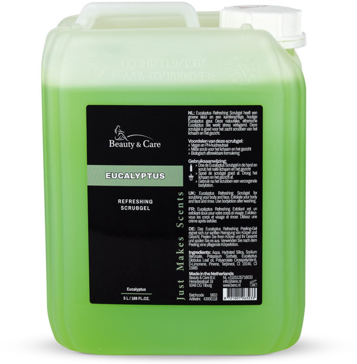 Eucalyptus Scrub Gel 5 liter - Beauty & Care - 5 L. new
