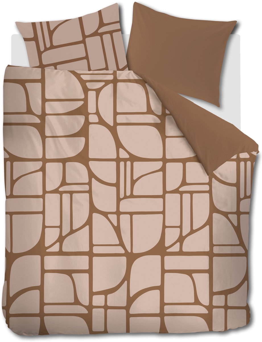 vtwonen Bold Shapes dekbedovertrek - Lits-Jumeaux - 240 x 200/220 cm - Zachtroze